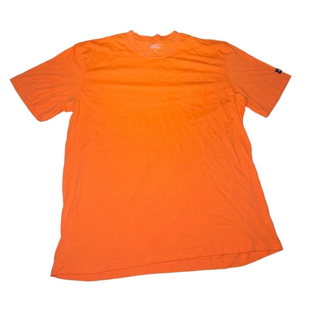 Dickies Men's Orange Solid Crew Neck Short Sleeve Pocket Logo T-Shirt XL